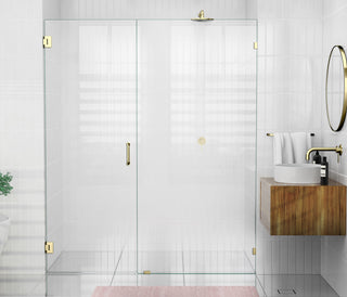 78"x76" Frameless Shower Door Wall Hinge, Polished Brass