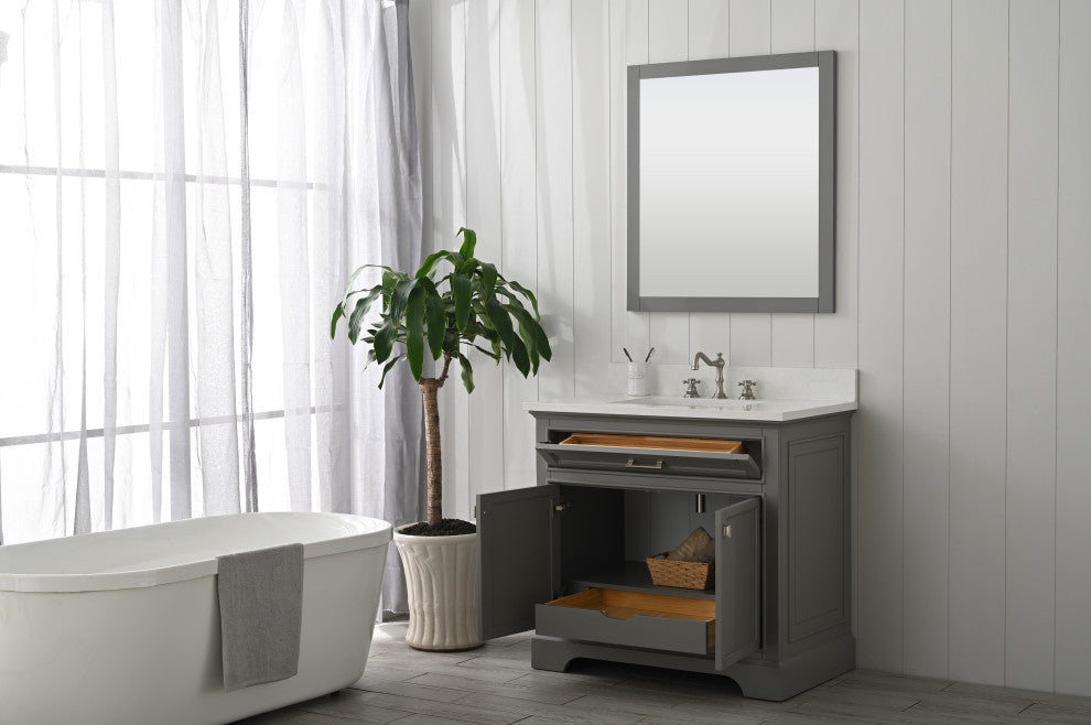 Milano Transitional Gray 36" Single Vanity