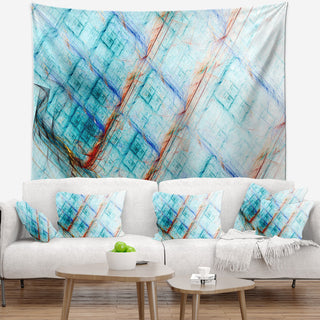 Light Blue Metal Grill Abstract Wall Tapestry, 60"x50"