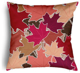 Leaf Pile Accent Pillow With Removable Insert, Fuschia, 18"x18"