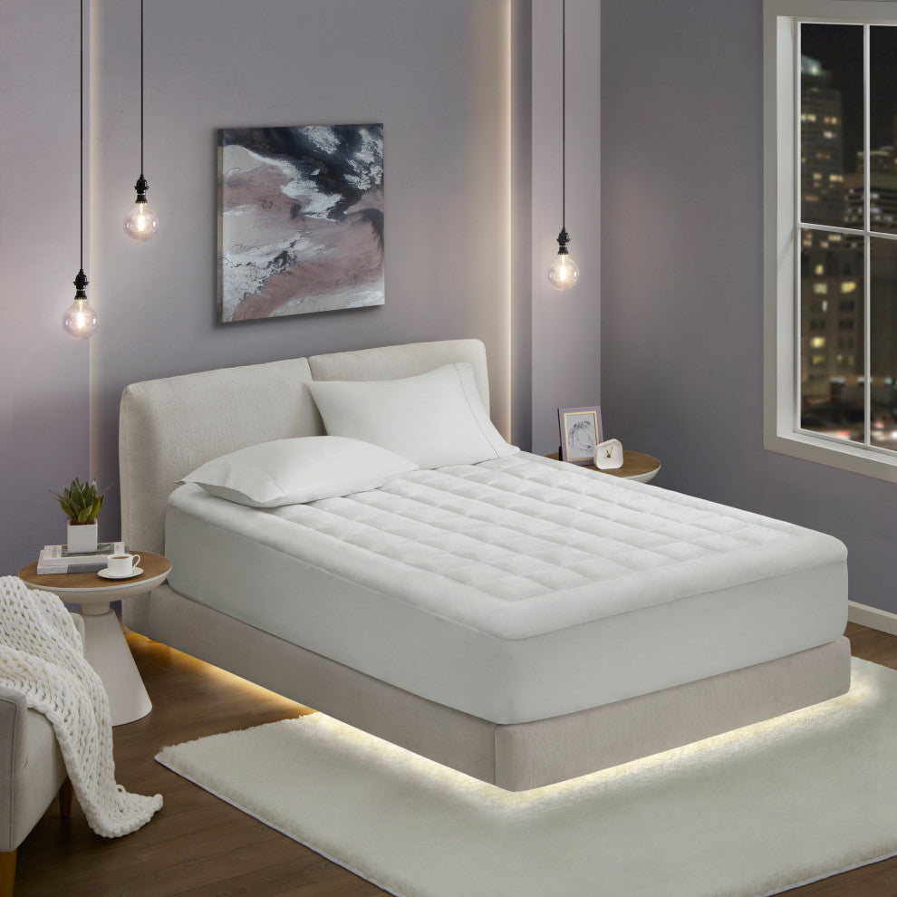Madison Park Cloud Soft Overfilled Cloud Soft Waterproof Mattress Pad, Twin
