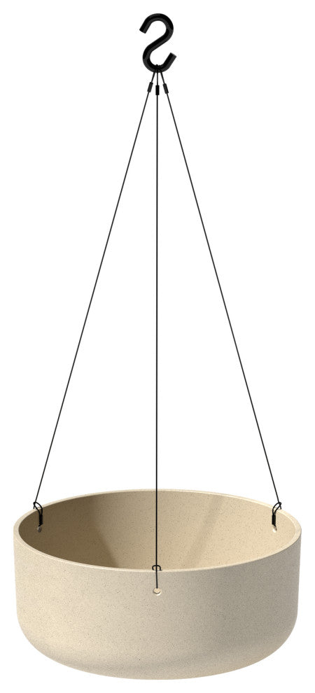 Pure Series Hanging Kona Bowl 14" Planter, Sand, 1 Pack