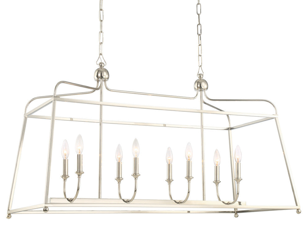 Crystorama Libby Langdon for Sylvan 8-Light Chandelier, Polished Nickel
