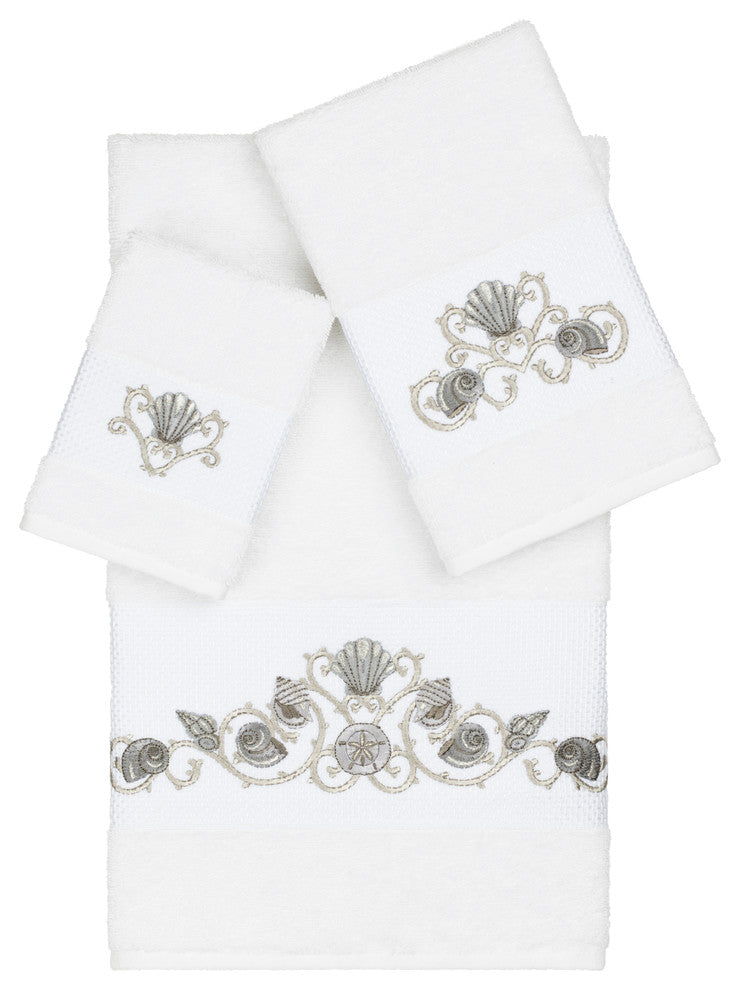 Bella 3 Piece Embellished Towel Set