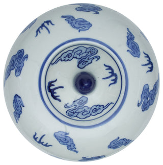 11" Dragon Blue and White Porcelain Vase Jar
