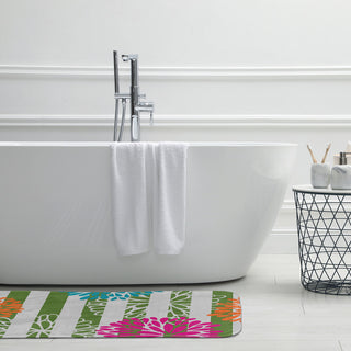 34" x 21" Flower Bursts Bathmat, Green
