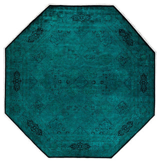 Fine Vibrance, One-of-a-Kind Hand-Knotted Area Rug Green, 8'1"x8'1"