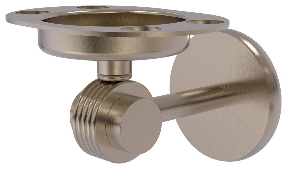 Satellite Orbit Two Toothbrush Holder With Groovy Accents, Antique Pewter