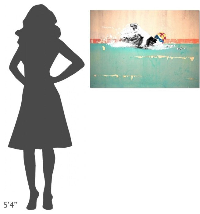 "Swim on! Bronx, NYC" Stretched Canvas Giclee by Masterfunk Collective, 36x26"