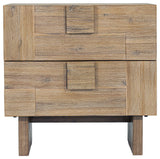 Atlantis 2-Drawer Solid Acacia Nightstand, Taupe