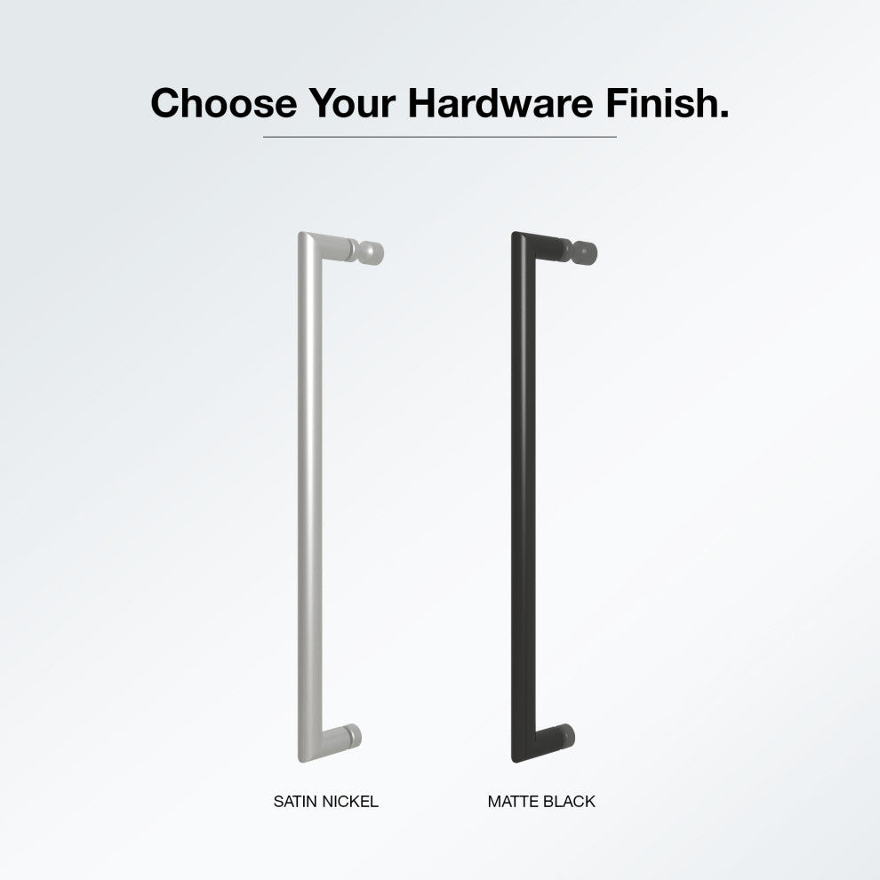 Reva Frameless Sliding Clear Alcove Shower Door, Black, 60"