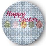 Happy Easter Novelty Chenille Area Rug, Lighter than Air Blue, 5' Round