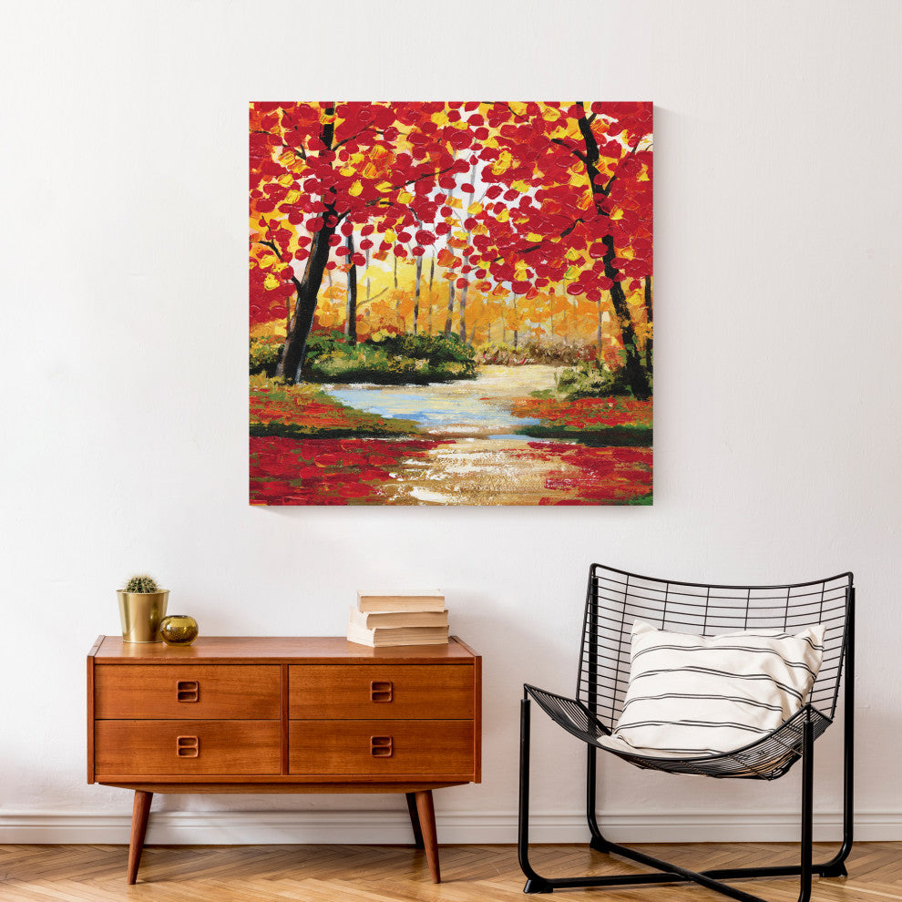 Autumn Forest Painting 30x30 Canvas Wall Art
