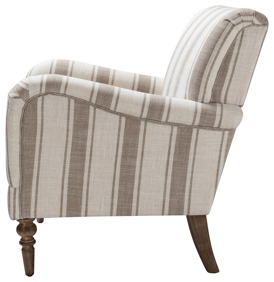 Stripe Armchair Set of 2, Tan