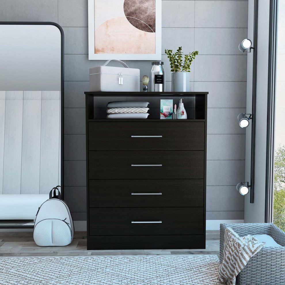 Athens, Dresser, With 4 Drawers, Black Wengue
