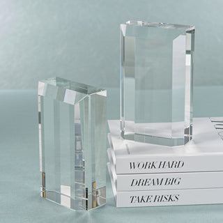 Carmac Crystal Glass Bookends, Set of 2