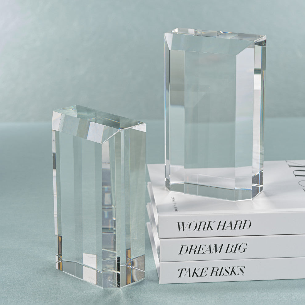 Carmac Crystal Glass Bookends, Set of 2