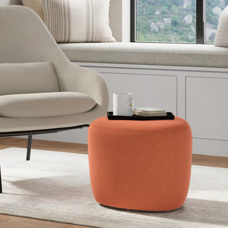 Moore Small Ottoman, Dusty Orange