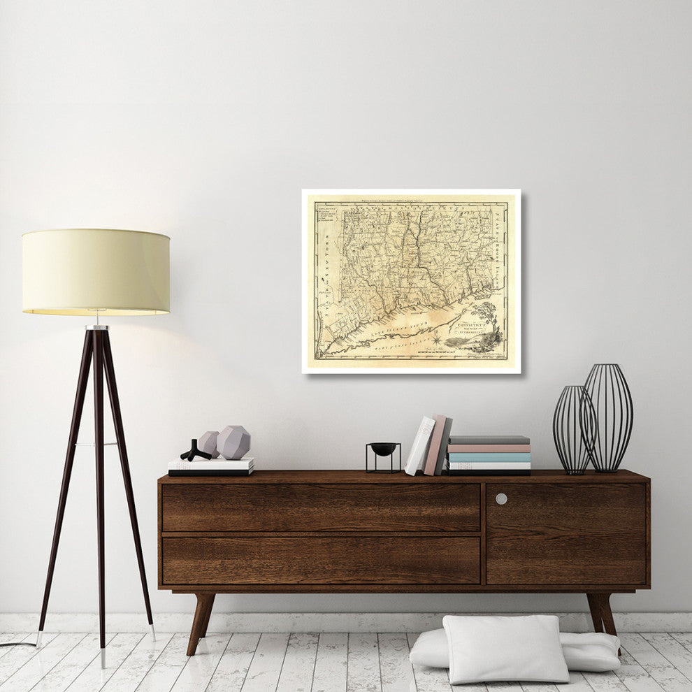 "Connecticut, 1795" Digital Paper Print by Mathew Carey, 38"x32"