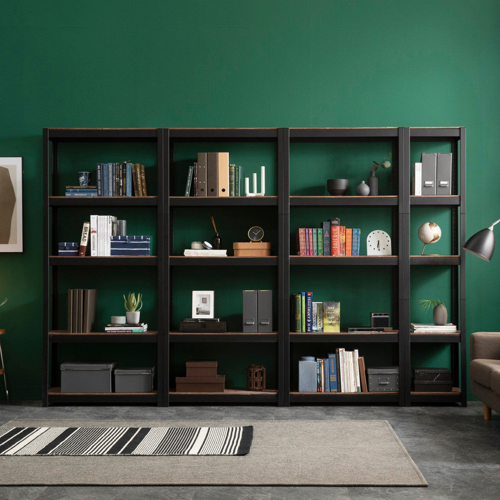 Kepsuul 4-Shelf Modular Shelving Storage, Black, Shelf Only