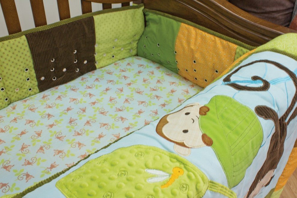 Swinging Monkeys 4-Piece Nusery Bedding and Bumper Set