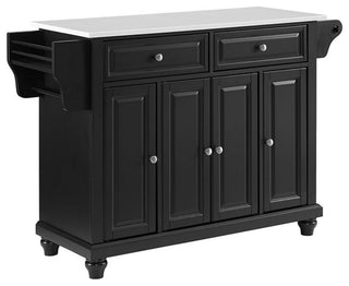 Crosley Furniture Cambridge Wood Granite Top Kitchen Island in Black