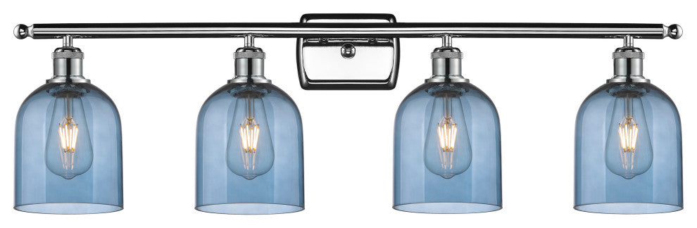 Ballston-Bella 4-Light 36" Bath Vanity Light, Polished Chrome, Princess Blue
