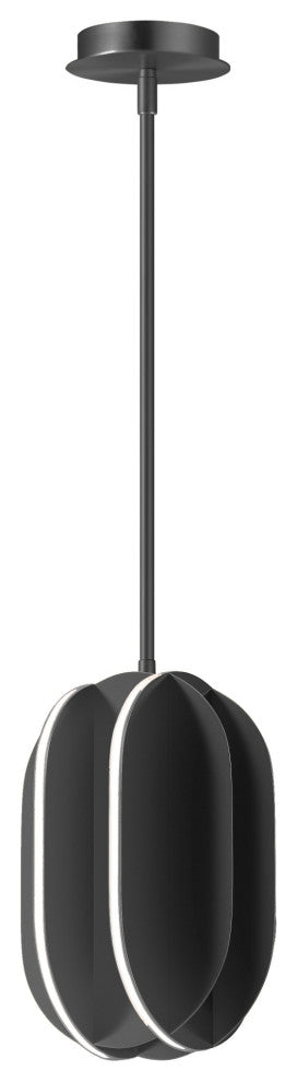 ET2 E21484 Interval 8"W LED Mini Pendant - Oval - Black