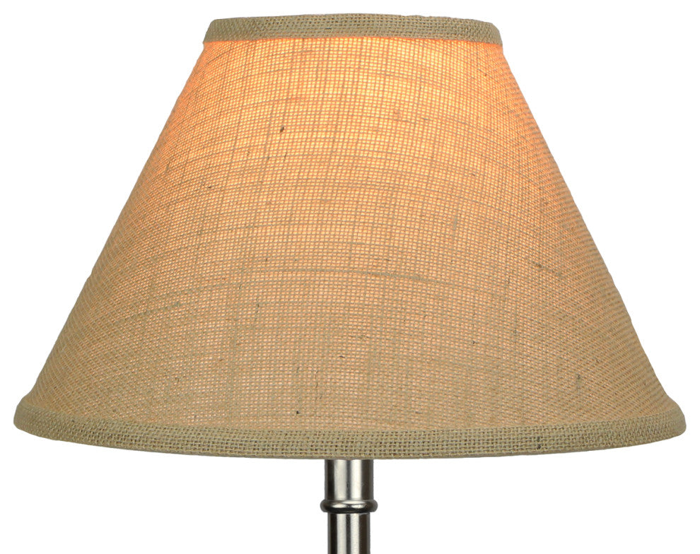Fenchel Shades 5"x12"x8" Brass Chimney Attachment Empire Lamp Shade, Burlap Natu