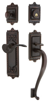 Egg & Dart Plate S Grip Entry Set Manor Lever, Timeless Bronze, 2-3/4", Left