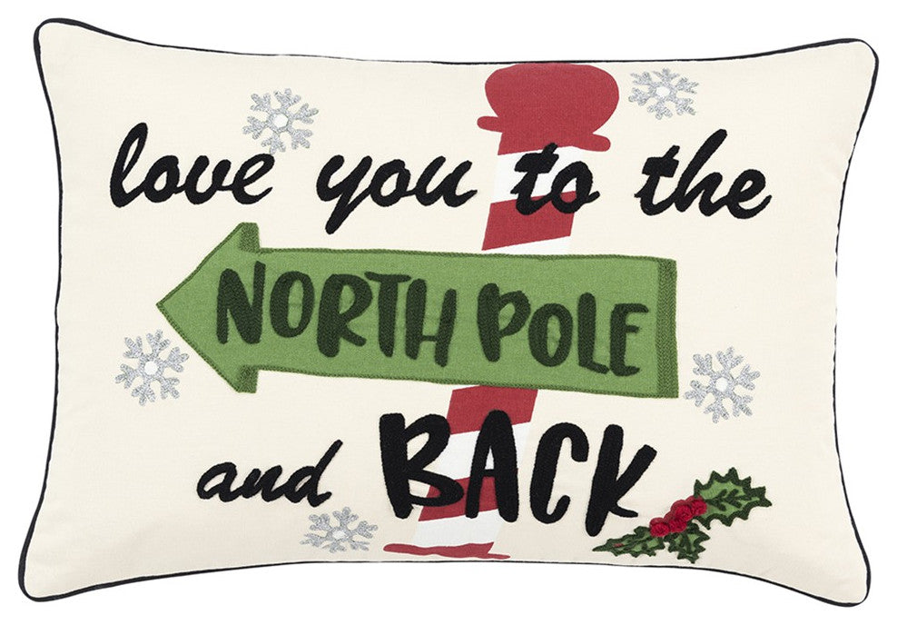 Ivory Love You to the North Pole Lumbar Accent Pillow