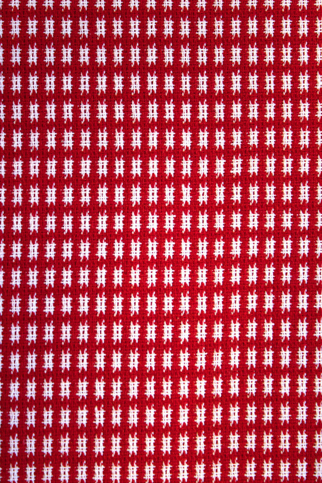 Homespun Fringed 100% Cotton Tablecloth, Red, 60"x102"