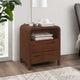 Danbury Mid Century Modern Walnut Nightstand Bed Side Tables, 2-Drawer