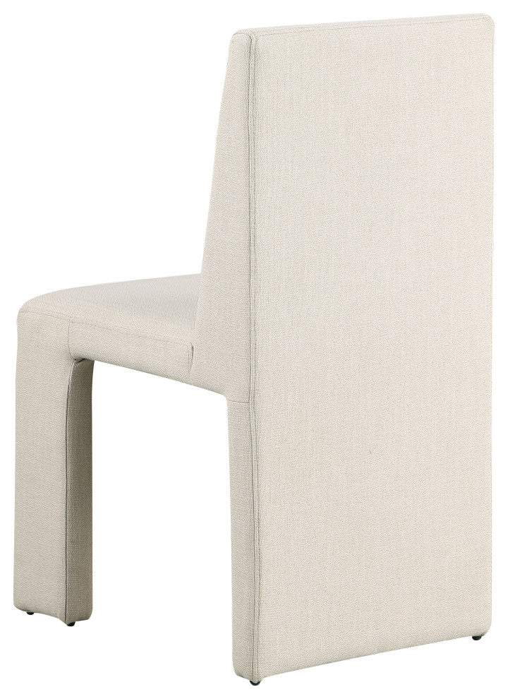 Benson Upholstered Dining Chair, Beige, Linen Texured Fabric