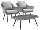 Endeavor 3 Piece Outdoor Patio Wicker Rattan Sectional Sofa Set Gray Gray