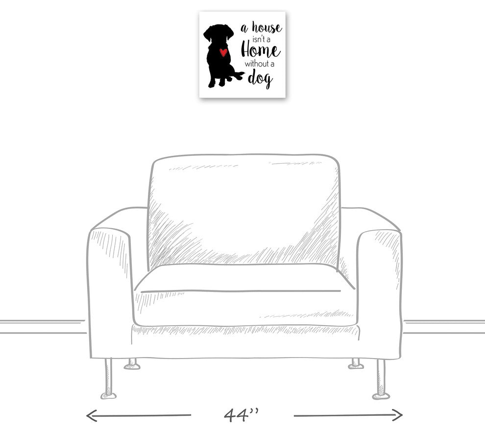 Designs Direct House Home Dog 12x12 Canvas Wall Art