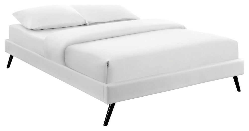 Modway Loryn King Bed Frame With Round Splayed Legs, White