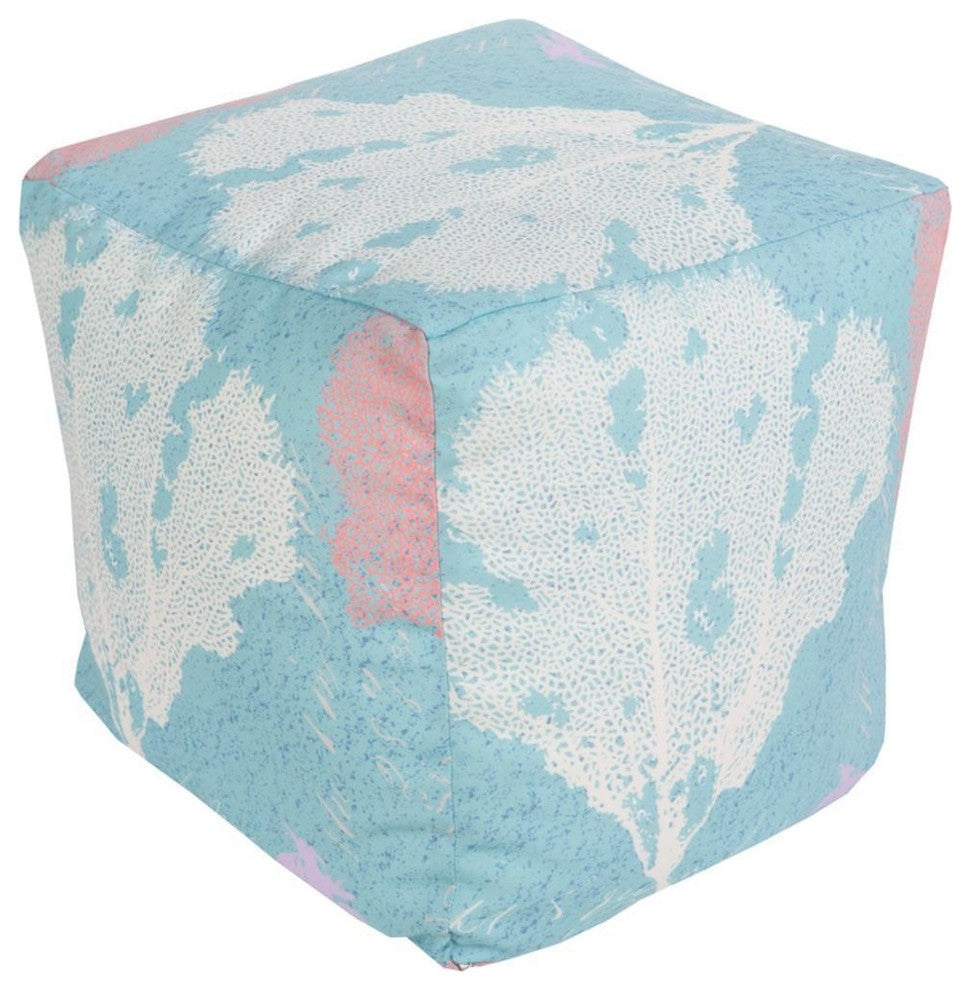 Surya Aqua Coral Pouf POUF-289