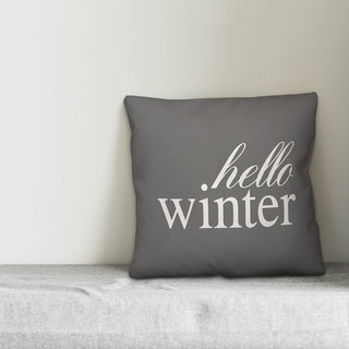 Hello Winter 20"x20" Throw Pillow