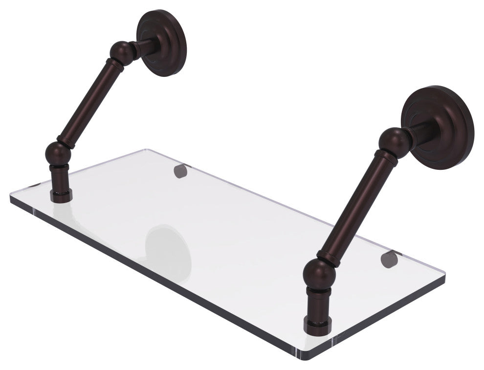 Prestige Que New 18" Floating Glass Shelf, Antique Bronze