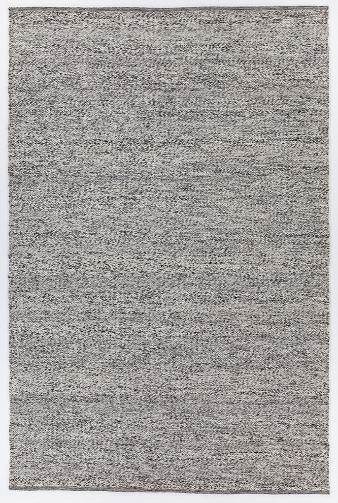 Rydel Handwoven Contemporary Flat Rug, Black/White, Rectangular 7'9x10'6