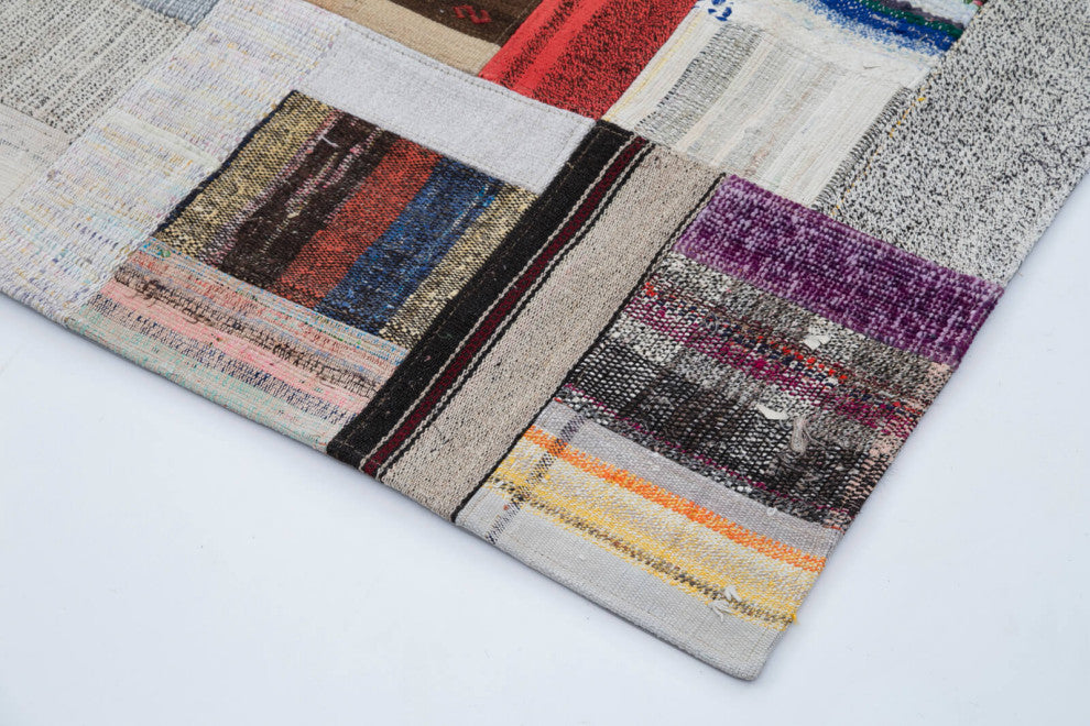 Rug N Carpet - Handmade Turkish 6' 10'' x 10' 0'' Vintage Patchwork Kilim Rug
