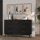 Flynn Mid Century Modern 7 Drawer Dresser, Black