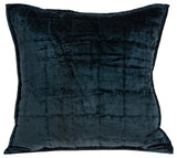 20" X 7" X 20" Transitional Dark Blue Quilted Pillow Cover With Poly Insert