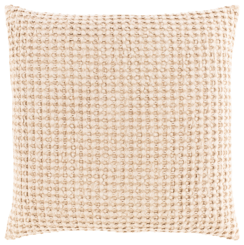 Surya Waffle WFL-006 18"x18" Pillow Cover, Wheat