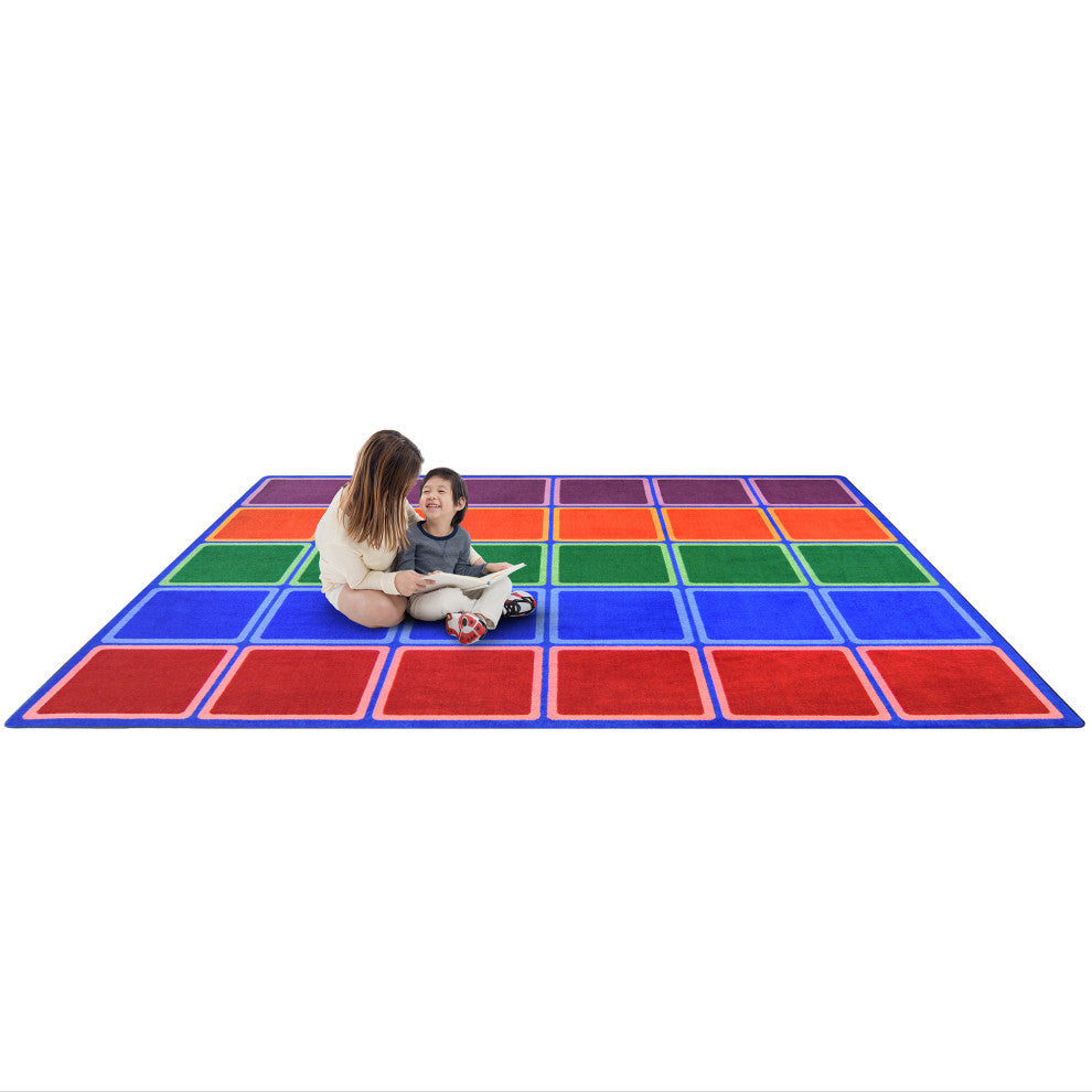 Kid Essentials Rug, Blocks Abound, Primary, 7'8"x10'9"