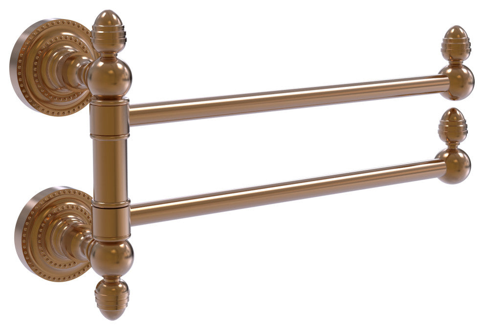 Dottingham 2 Swing Arm Towel Rail, Brushed Bronze