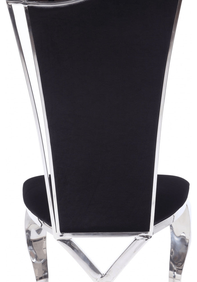 20" X 21" X 43" Fabric Stainless Steel Upholstered Seat Side Chair Set2