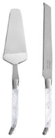 French Home Connoisseur Laguiole 2-Piece Pearl White Cake and Pie Server Set