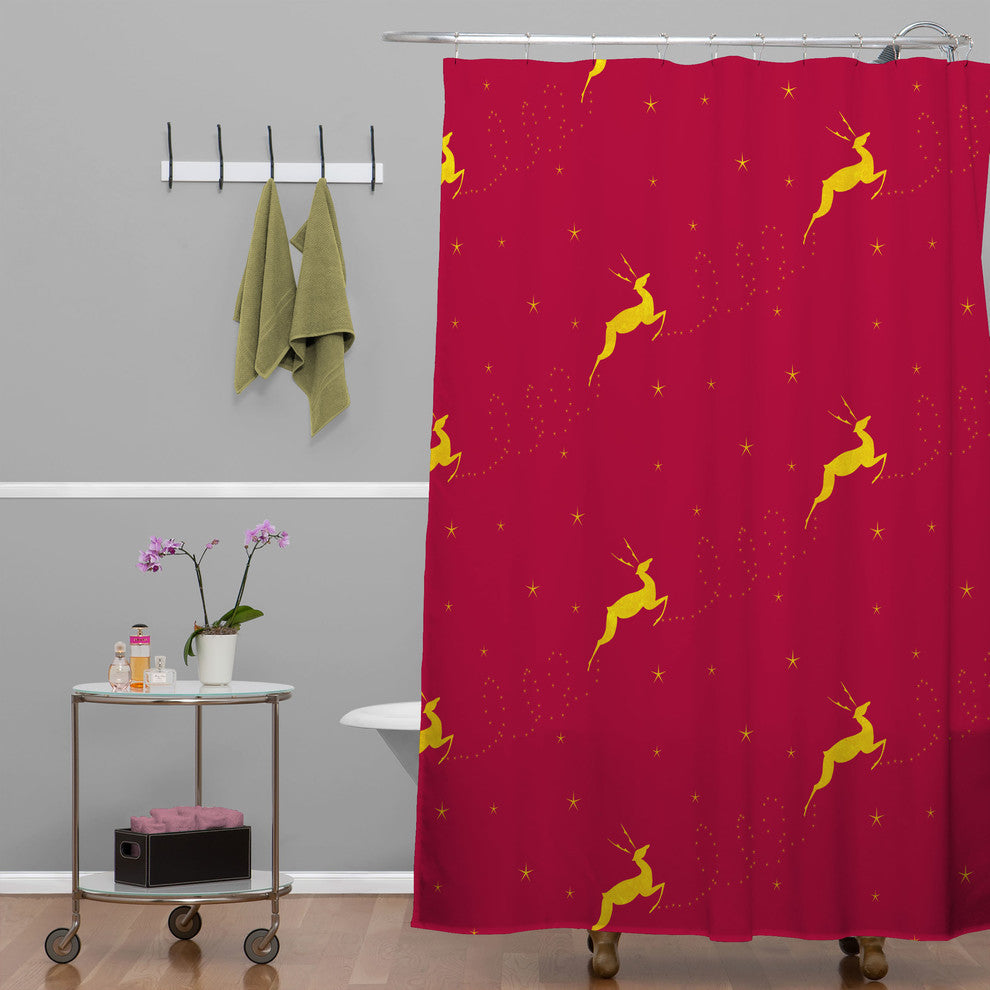 Deny Designs Jacqueline Maldonado Reindeer Stars Shower Curtain